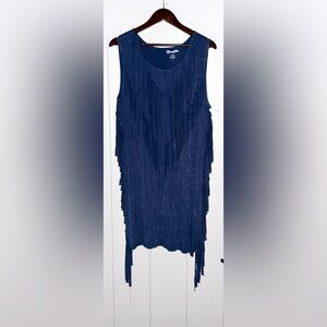 Wrangler Fringe Mini Dress Women L NEW Cowgirl‎ Country Festival Line Dance